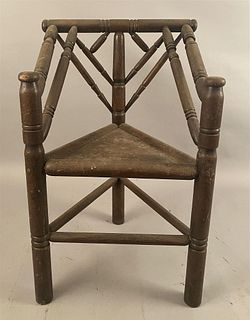 17th C Style 3 Legged Corner Chair