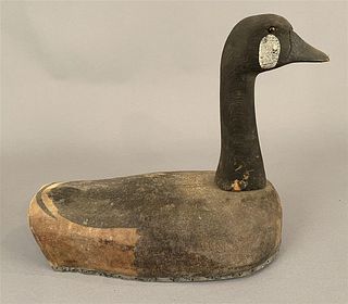 Carved & Painted Wooden Hollow Body Goose Decoy