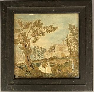 17th C English Needlework Landscape