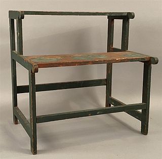 19th C Plant Stand in Green Paint