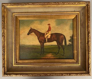 Shipley Painting-Statuesque Horse Posing w/Rider