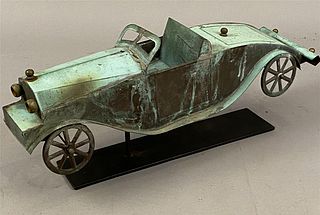 20th C Antique Car Weathervane-Copper & Brass
