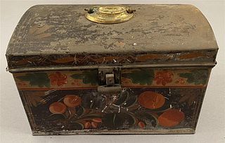 Toleware Box w/Painted flowers & Fruit