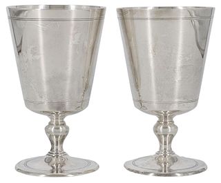 (2) TIFFANY & CO. STERLING SILVER WATER GOBLETS