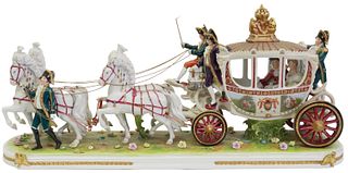 LARGE SCHEIBE-ALSBACH PORCELAIN CARRIAGE GROUP