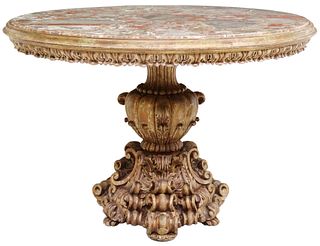 BAROQUE STYLE GILTWOOD & MARBLE CENTER TABLE