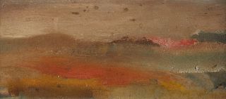 Illegibly Signed Oil Painting Abstract Landscape