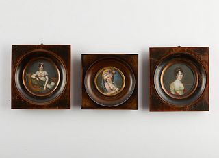 3 19th c. French Portrait Miniatures