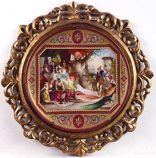 Large Round Royal Vienna Porcelain Plaque Shakespeare