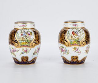 Pair of French Old Paris Porcelain Ginger Jars