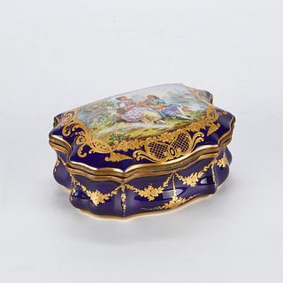 French Sevres Style Porcelain Casket Box