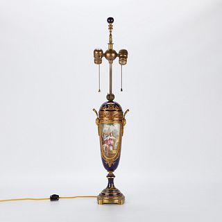 French Sevres Style Porcelain Lamp