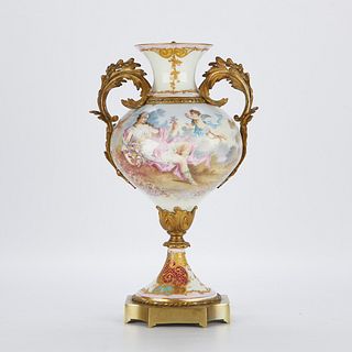 French Old Paris Porcelain Urn Ormolu Mounts