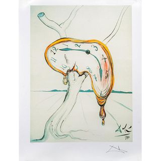 Salvador Dali, Lithograph, Melting Clocks