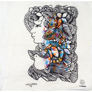 Rene Portocarrero (Cuban 1912-1985) Color Print on Fabric