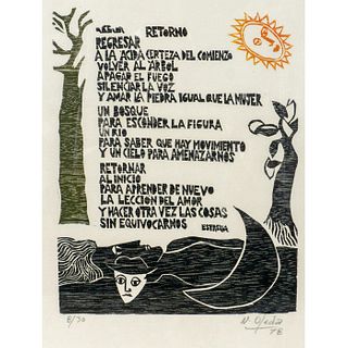 Naul Ojeda (Uruguayan 1939-2002) Woodcut Print on Paper