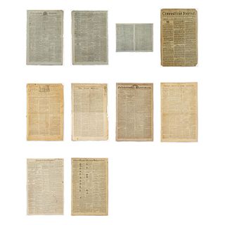 8pc Antique Original American Newspapers 1788 - 1811