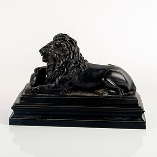 Vintage Bronze Sculpture, Resting Lion