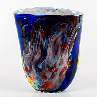 Tall Murano Multi-colored Glass Decorative Vase