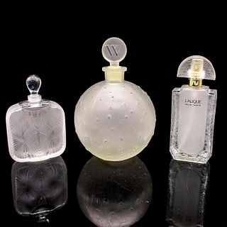 3pc Lalique Glass Perfume Bottles