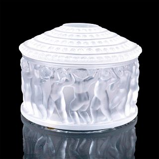 Lalique France Crystal Glass Jewelry Vanity Box Cherubs