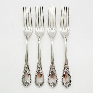 4pc Christofle Marly Pattern Silver Dinner Forks