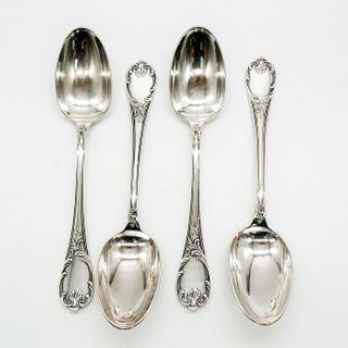4pc Christofle Marly Pattern Silver Dinner Spoons