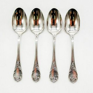 4pc Christofle Marly Pattern Silver Espresso Spoons