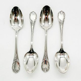 4pc Christofle Marly Pattern Silver Table Spoons