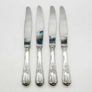4pc Christofle Marly Pattern Silver Dinner Knives