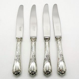 4pc Christofle Marly Pattern Silver Dessert Knives