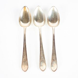 Early American Engraved Sterling Silver Set by Lunt Silver