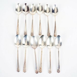 WM Rogers & Son, Set of 12 Silver Spoons, April Pattern