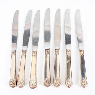 WM Rogers & Son, Set of 7 Silver Knife, April Pattern