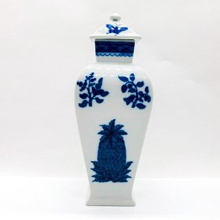 Mottahedeh Vista Alegre Porcelain Vase, Blue Pineapple