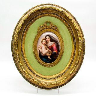 KPM Style Hand-pained Porcelain Plaque, The Sistine Madonna