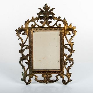 Vintage French Style Cast Metal Vanity Mirror