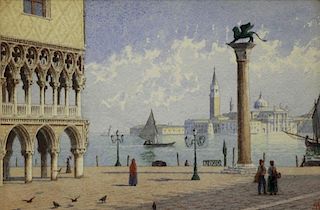 BOYS, Thomas Shotter. Watercolor "Piazza San Marco