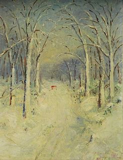 TAYLOR, William Francis. Oil on Board. Winter