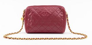 Vintage Chanel Burgundy Quilted Leather Bag