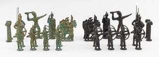 Italian Brutalist Bronze Chess Pieces, 32