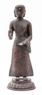 Antique Southeast Asian Bronze Standing Buddha