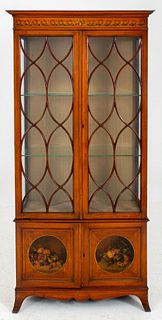 Edwardian Style Painted Satinwood Two Door Cabinet