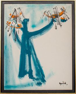 Gene Maslow "Enlightenment" Oil on Canvas, 1959
