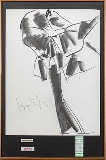 Isaac Mizrahi Mixed Media Fashion Sketch, 2000