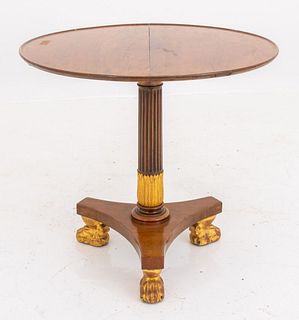 Regency Style Parcel-Gilt Mahogany Tilt-Top Table