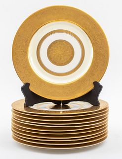 Haviland Gold-Encrusted Service Plates, 12