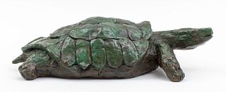 Patinated Bronze Sculpture of a Turtle, 20th c