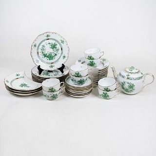 Herend Hungary Chinese Bouquet / Indian Basket 38 Pc Set