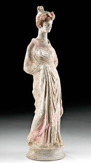 Greek Tanagra Terracotta Standing Woman w/ TL Test